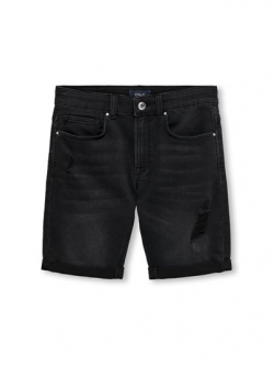 KIDS ONLY KOBPLY denimshorts i sort til drenge str. 128, 146, 158 og 170