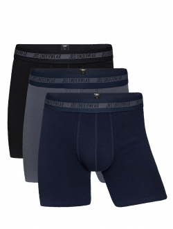 JBS 3-pak Bambus boxershorts long leg multifarvet til herre