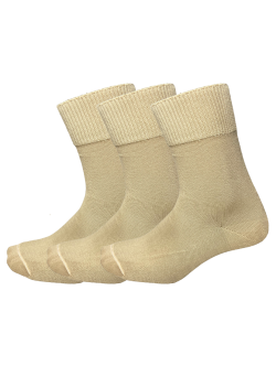 Kilde® Comfort & Diabetes, 3pak bomulds ankelstrømper i beige. Unisex