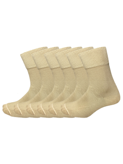 Kilde® Comfort & Diabetes, 6pak bomulds ankelstrømper i beige. Unisex