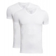 JBS T-shirts med V-hals i hvid 2-pak til herre – L og 2XL