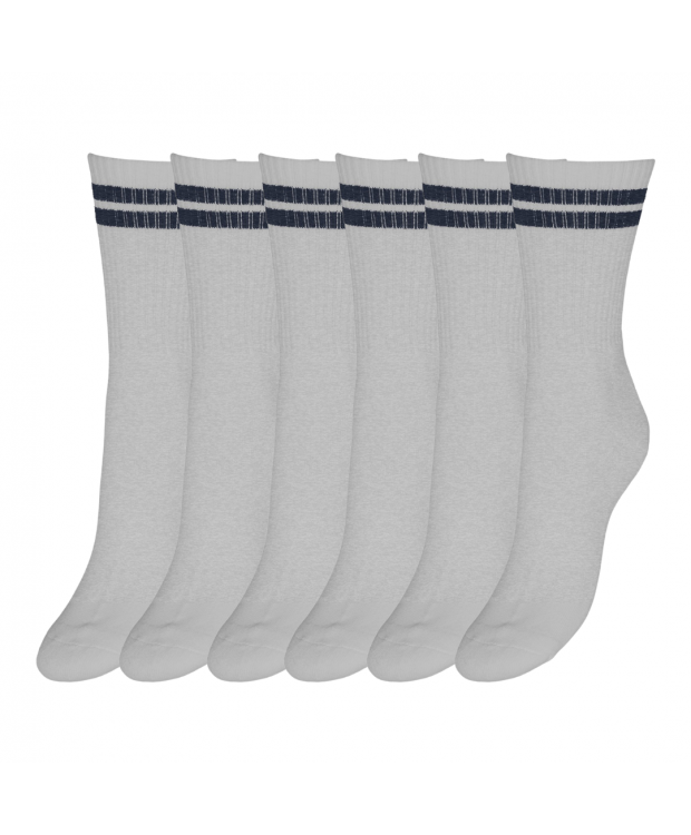 #3 - Vero Moda 6pak tennisstrømper/sokker grå med sorte striber til kvinder