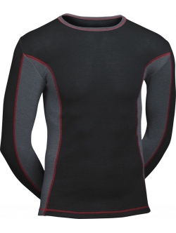 ProActive sort langærmet uld-T-shirt og basislag til mænd – str. M, L, XL, 2XL og 3XL