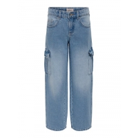 KIDS ONLY KOGHARMONY wide fit cargo pants i lyseblå til piger