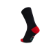 iZ Sock bambusstrømper i sort med rød hæl og tå til piger og drenge