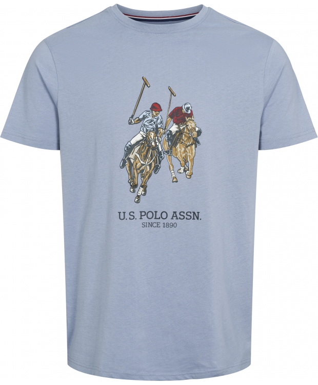 Billede af U.S POLO ASSN T-shirt i lyseblå m. logo til herre | Regular fit |