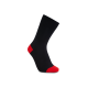 iZ Sock bambusstrømper i sort med rød hæl og tå til piger og drenge