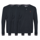 U.S POLO ASSN 3pak langærmet t-shirt m. knapper i navy til herre | Regular fit |