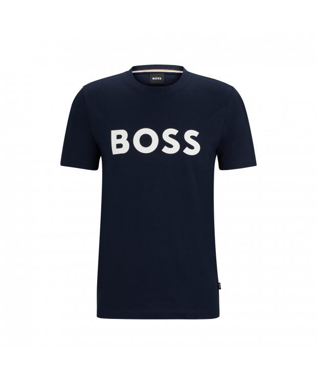 Se BOSS t-shirt i navy m. logo til herre hos Sokkeposten.dk