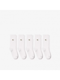 Lacoste 5-pak Unisex Bomuldsstrømper m. logo i hvid