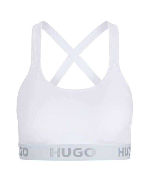 Billede af HUGO sports-bh lavet af økologisk bomuld i hvid til kvinder