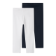 Name it leggings i hvid og navy til børn, størrelser 86/92