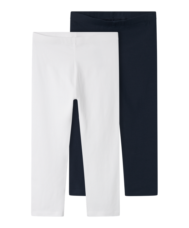 Se Name it 2pak leggins i hvid og navy til børn hos Sokkeposten.dk