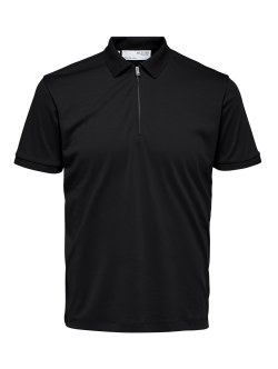 Selected Homme polo t-shirt med lynlås i sort til herre