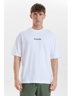 RESTERÖD økologisk bomuld t-shirt m. logo i hvid til herre
