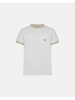  RESTERÖDS økologisk bomuld retro t-shirt m. logo i hvid/sand til herre
