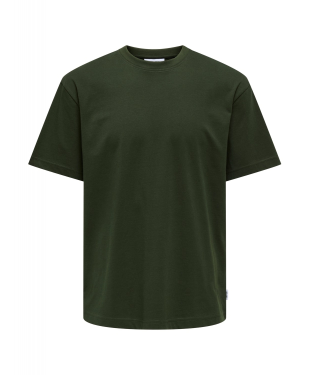 Billede af ONLY & SONS t-shirt i grøn til herre | Relaxed fit |
