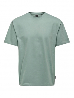 ONLY & SONS t-shirt i lysegrøn til herre | Relaxed fit |