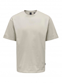 ONLY & SONS t-shirt i beige til herre | Relaxed fit |