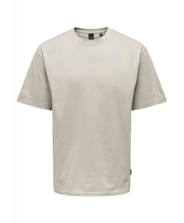Se ONLY & SONS t-shirt i beige til herre | Relaxed fit | hos Sokkeposten.dk