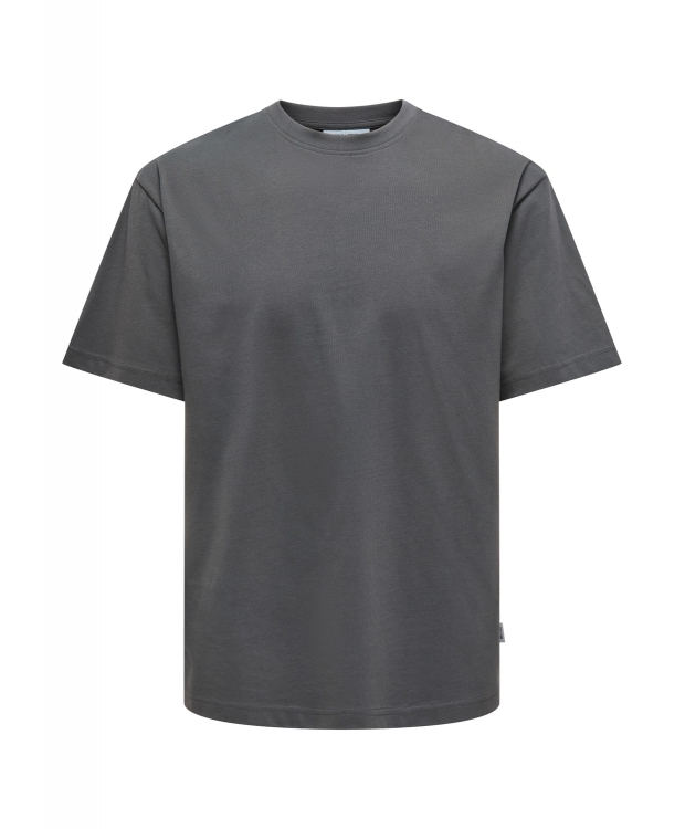 Se ONLY & SONS t-shirt i mørkegrå til herre | Relaxed fit | hos Sokkeposten.dk