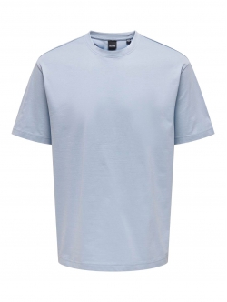 ONLY & SONS t-shirt i lyseblå til herre | Relaxed fit |