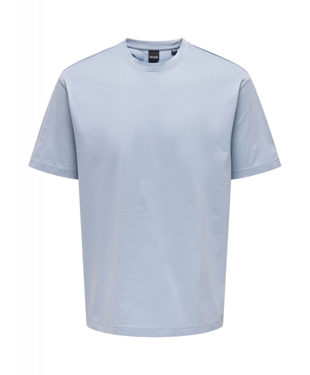 Se ONLY & SONS t-shirt i lyseblå til herre | Relaxed fit | hos Sokkeposten.dk