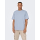 ONLY & SONS t-shirt i lyseblå til herre | Relaxed fit |