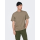 ONLY & SONS t-shirt i mørke beige til herre | Relaxed fit |