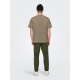 ONLY & SONS t-shirt i mørke beige til herre | Relaxed fit |