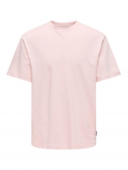 ONLY & SONS t-shirt i lyserød til herre | Relaxed fit |