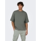 ONLY & SONS t-shirt i beige til herre | Oversized fit |