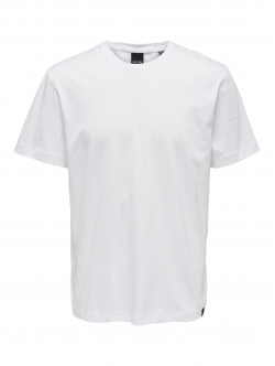 ONLY & SONS t-shirt i hvid til herre | Regular fit |