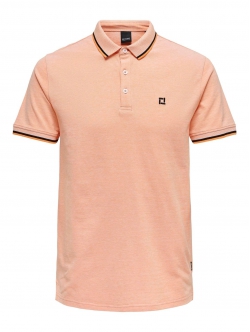 ONLY & SONS polo t-shirt i orange til herre | Regular fit |