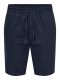 ONLY & SONS shorts i bomuld-hør blanding i navy til herre