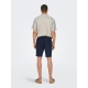 ONLY & SONS shorts i bomuld-hør blanding i navy til herre