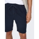 ONLY & SONS shorts i bomuld-hør blanding i navy til herre