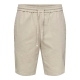 ONLY & SONS shorts i bomuld-hør blanding i beige til herre