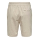 ONLY & SONS shorts i bomuld-hør blanding i beige til herre