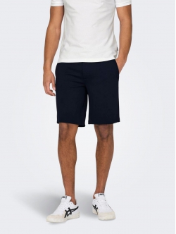 ONLY & SONS chino shorts i bambus i navy til herre