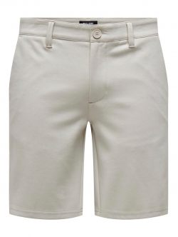 ONLY & SONS chino shorts i bambus i lysegrå til herre