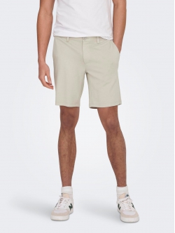 ONLY & SONS chino shorts i bambus i lysegrå til herre