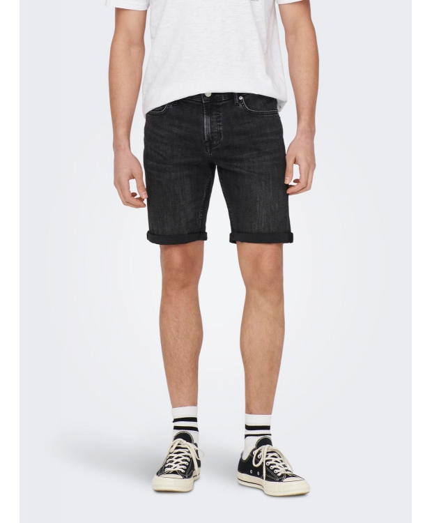 ONLY & SONS shorts i mørk denim til herre