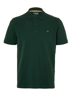 Selected klassisk polo i trekking green til herre