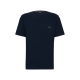 BOSS T-shirt med bomuld & kontrasterende logo i navy til herre