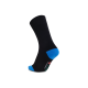 iZ Sock Copenhagen sorte bambusstrømper med blå hæl og tå, unisex – 35–49