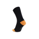 iZ Sock sorte bambusstrømper med orange hæl og tå, unisex outlet – 35–50