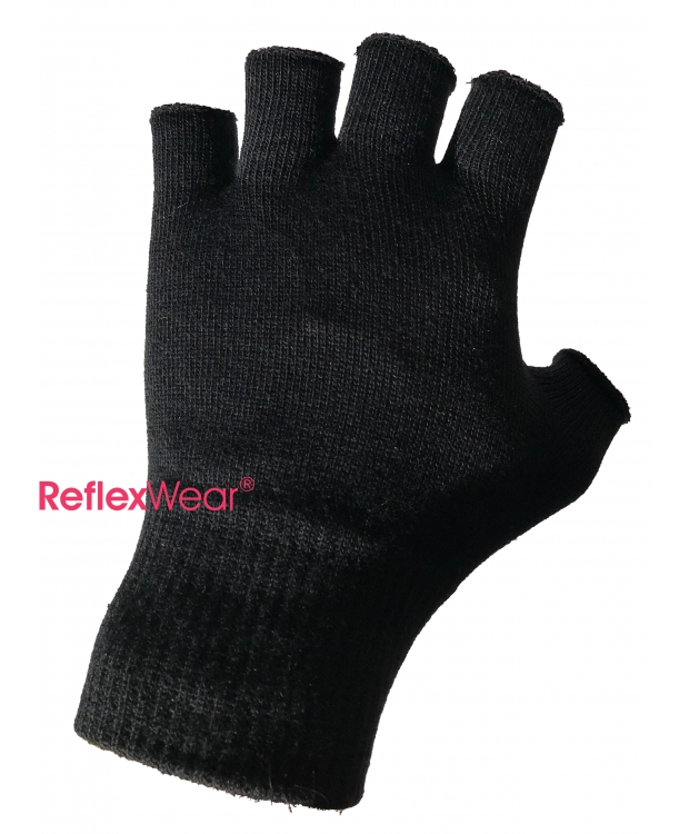 kindben vækstdvale sund fornuft ReflexWear Tynde Handsker uden fingre i sort. Unisex