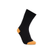 iZ Sock sorte bambusstrømper med orange hæl og tå, unisex outlet – 35–50