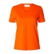 Selected klassisk t-shirt med v-hals i orangeade til kvinder